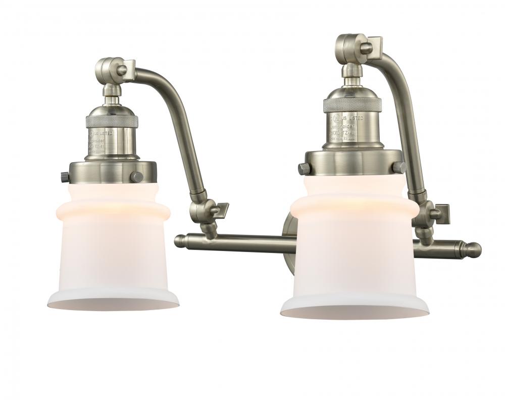 Canton - 2 Light - 18 inch - Brushed Satin Nickel - Adjustable Bath Vanity Light
