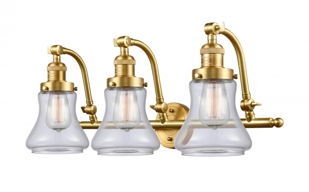 Bellmont - 3 Light - 28 inch - Satin Gold - Adjustable Bath Vanity Light