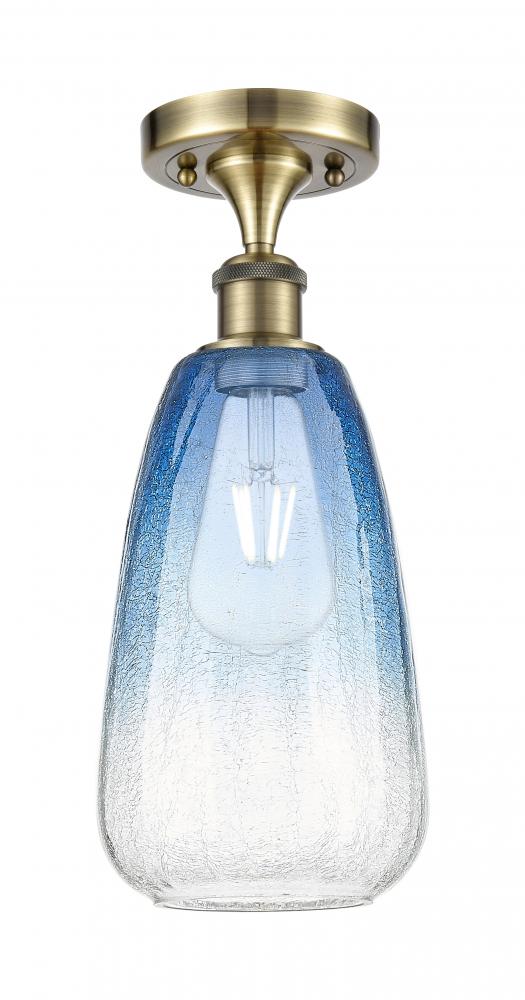 Brookhaven Almond - 1 Light - 6 inch - Antique Brass - Semi-Flush Mount