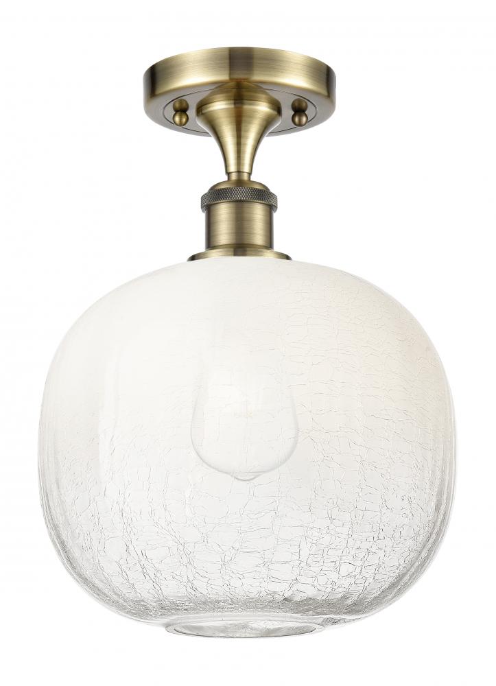 Brookhaven Sphere - 1 Light - 11 inch - Antique Brass - Semi-Flush Mount