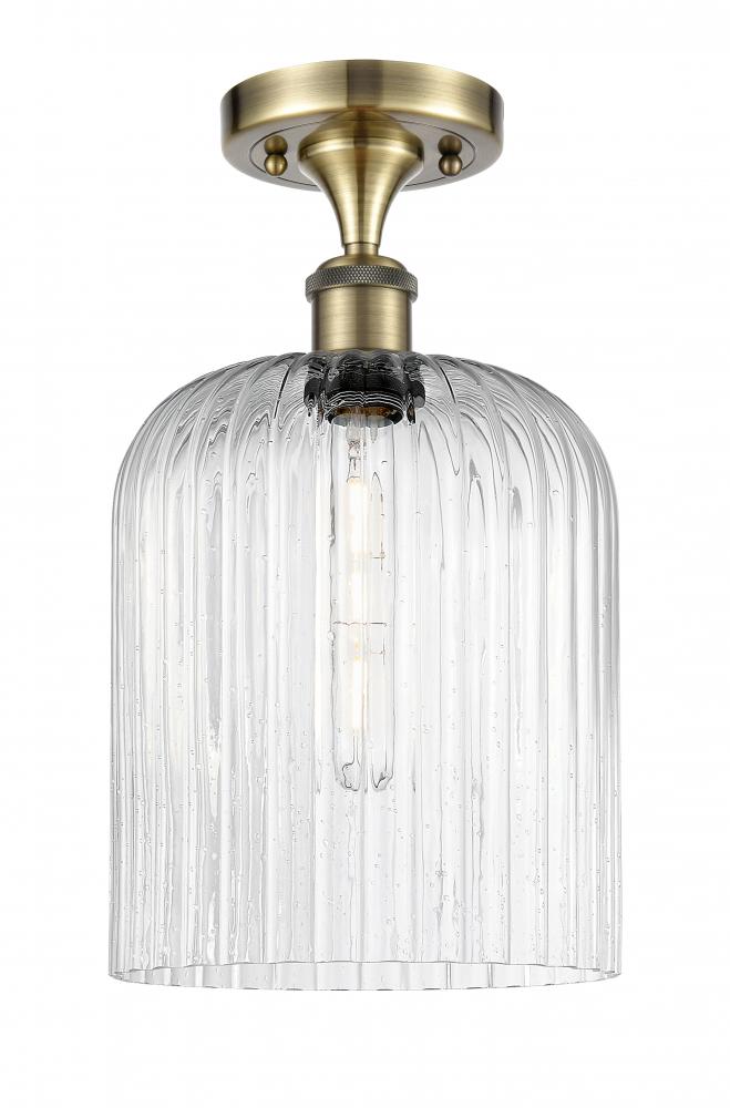 Bridal Veil - 1 Light - 5 inch - Antique Brass - Semi-Flush Mount