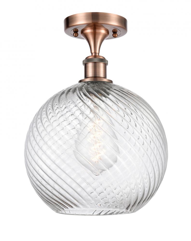 Large Twisted Swirl 1 Light Semi-Flush Mount