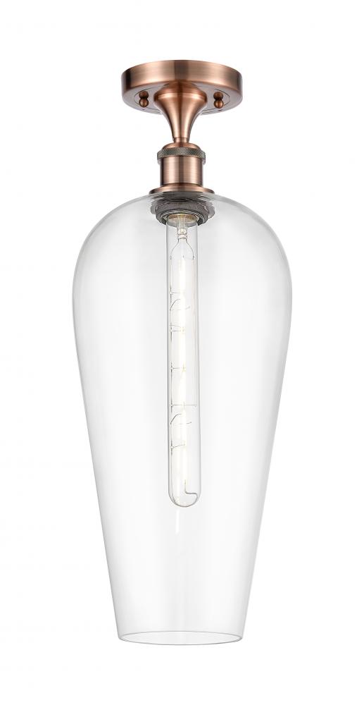 Chelsea - 1 Light - 8 inch - Antique Copper - Semi-Flush Mount