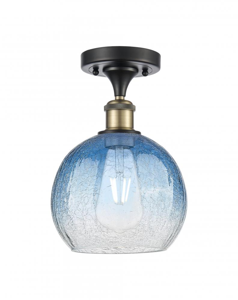 Brookhaven Globe - 1 Light - 8 inch - Black Antique Brass - Semi-Flush Mount