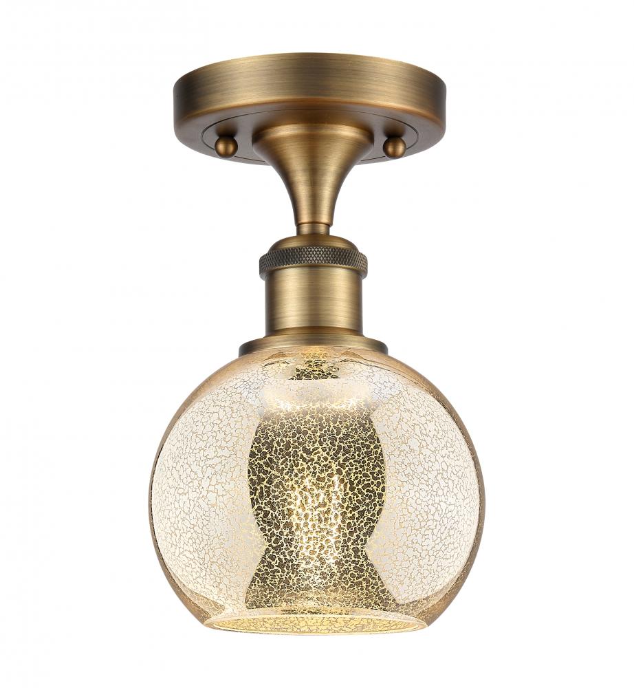 Athens - 1 Light - 6 inch - Brushed Brass - Semi-Flush Mount