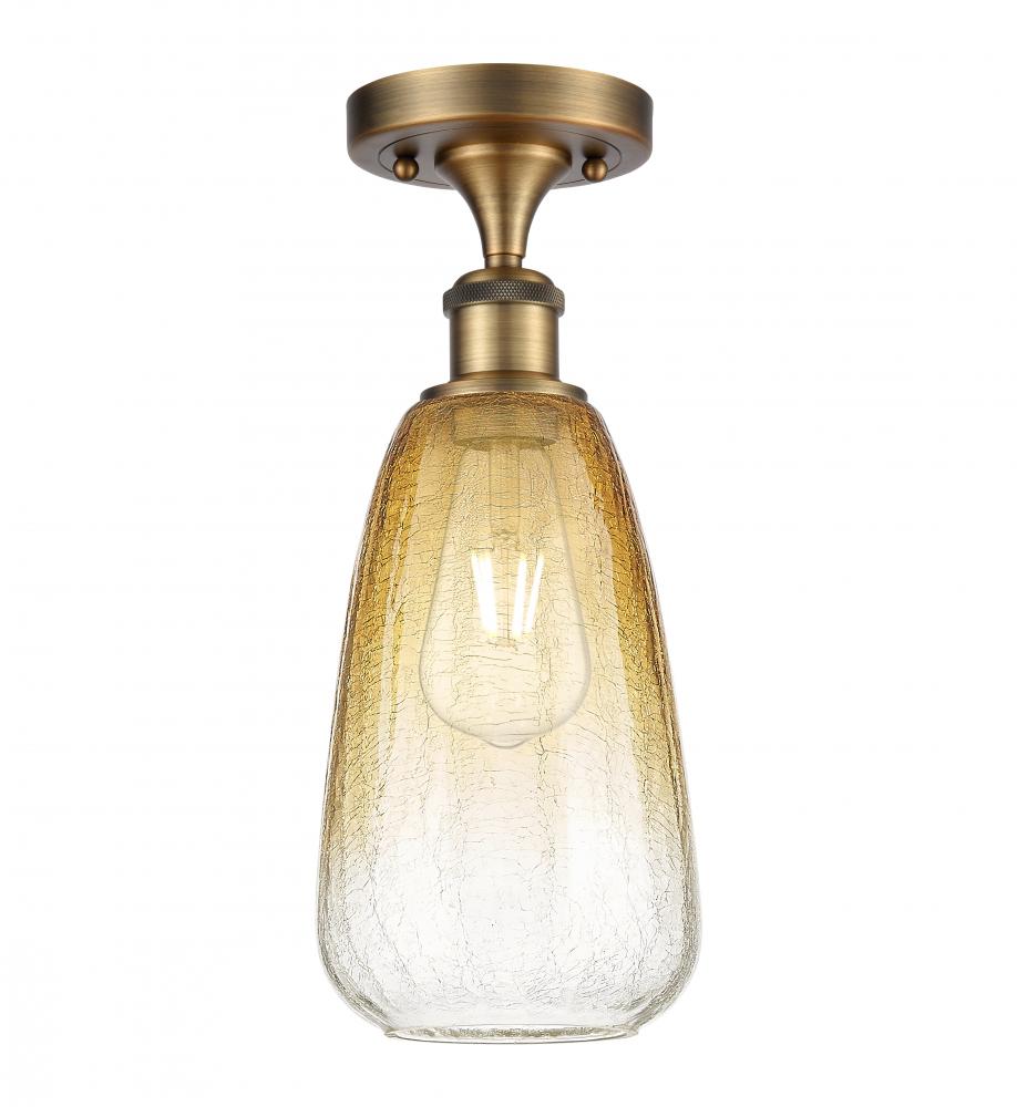 Brookhaven Almond - 1 Light - 6 inch - Brushed Brass - Semi-Flush Mount