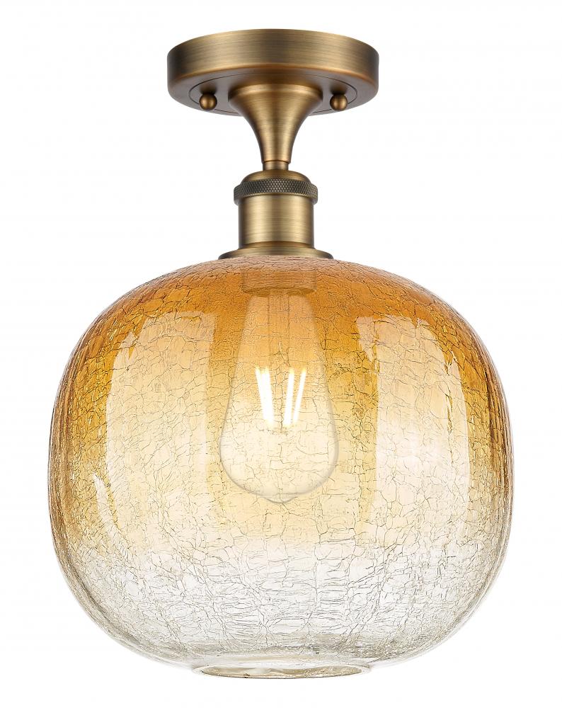 Brookhaven Sphere - 1 Light - 11 inch - Brushed Brass - Semi-Flush Mount