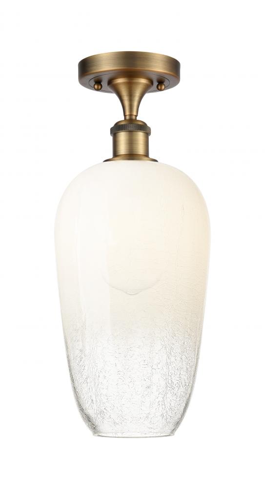 Brookhaven Flute - 1 Light - 7 inch - Brushed Brass - Semi-Flush Mount