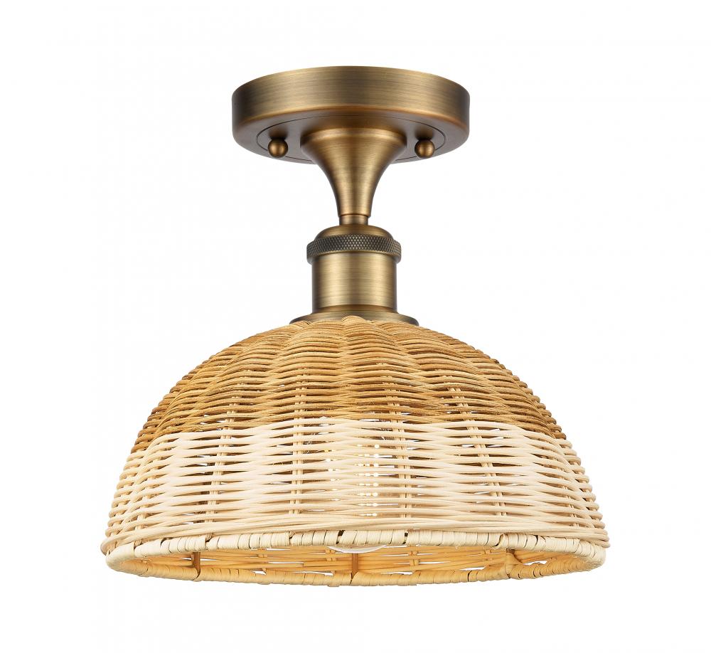 Bristol Natural II - 1 Light - 9 inch - Brushed Brass - Semi-Flush Mount