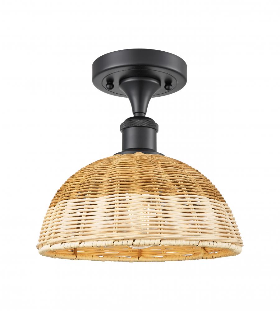 Bristol Natural II - 1 Light - 9 inch - Matte Black - Semi-Flush Mount