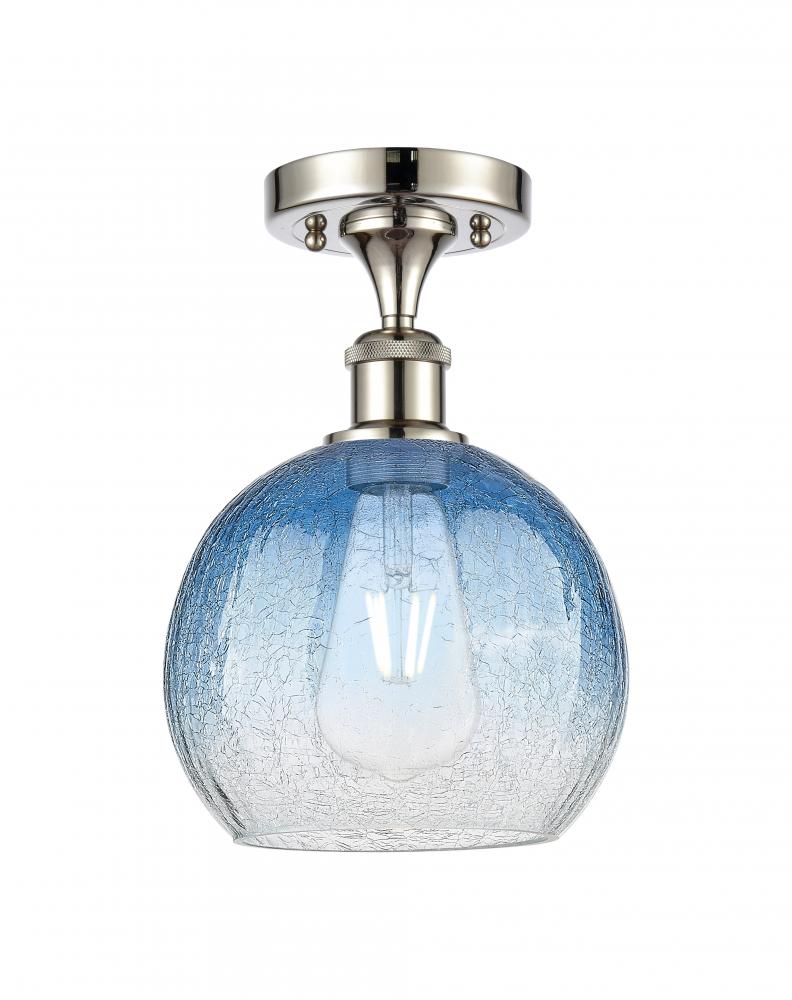 Brookhaven Globe - 1 Light - 8 inch - Polished Nickel - Semi-Flush Mount