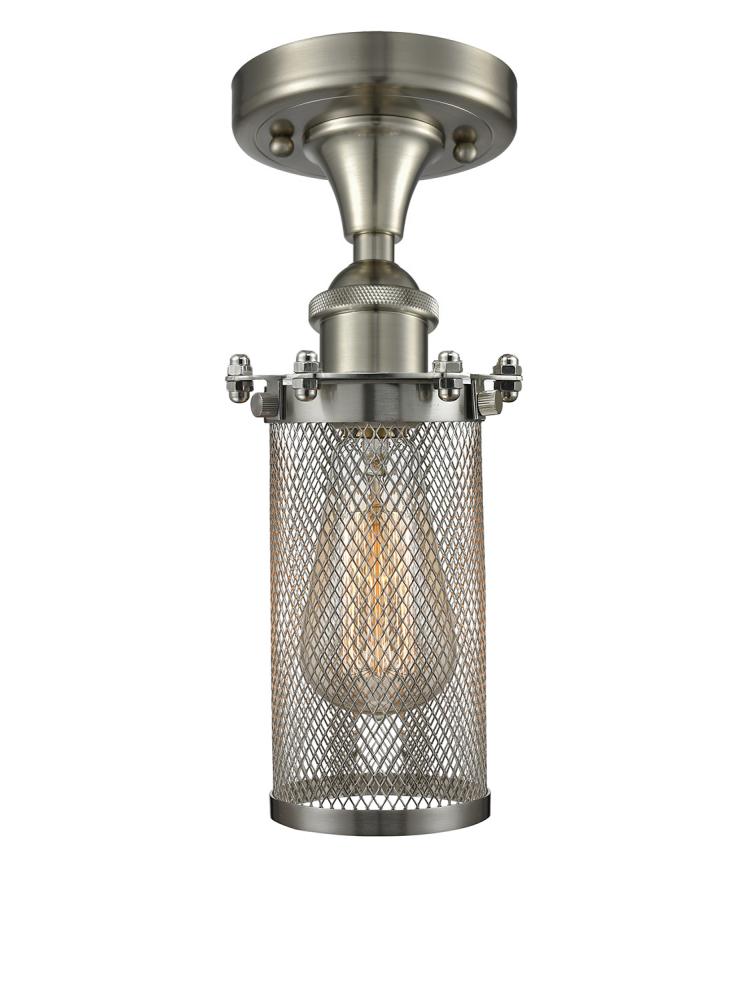 Bleecker - 1 Light - 4 inch - Brushed Satin Nickel - Semi-Flush Mount