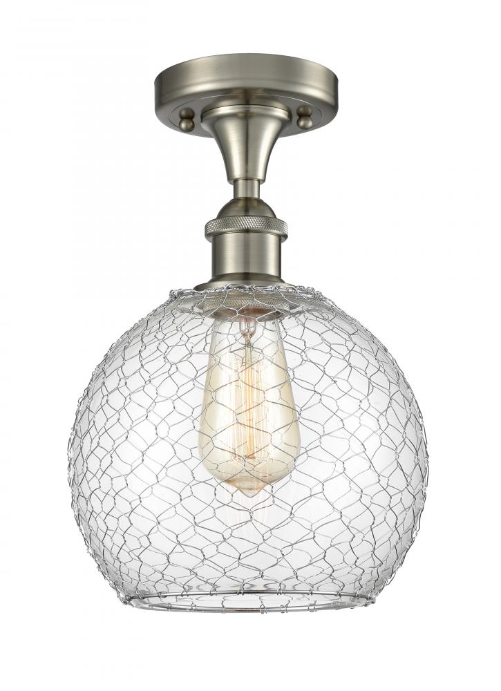 Farmhouse Chicken Wire 1 Light Semi-Flush Mount