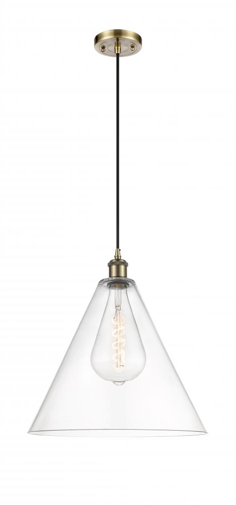 Berkshire - 1 Light - 16 inch - Antique Brass - Cord hung - Pendant