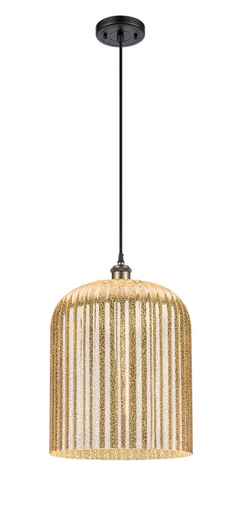 Bridal Veil - 1 Light - 5 inch - Black Antique Brass - Cord hung - Mini Pendant