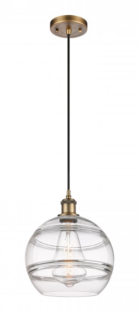 Rochester - 1 Light - 10 inch - Brushed Brass - Cord hung - Mini Pendant