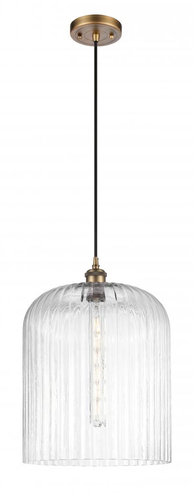 Bridal Veil - 1 Light - 5 inch - Brushed Brass - Cord hung - Mini Pendant