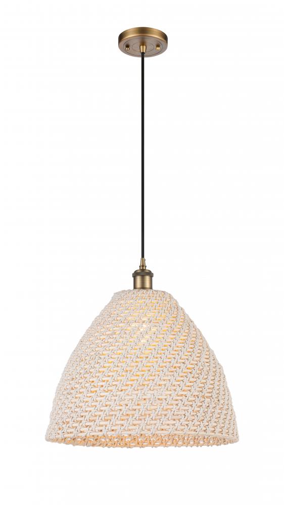 Bristol Natural - 1 Light - 6 inch - Brushed Brass - Cord hung - Mini Pendant