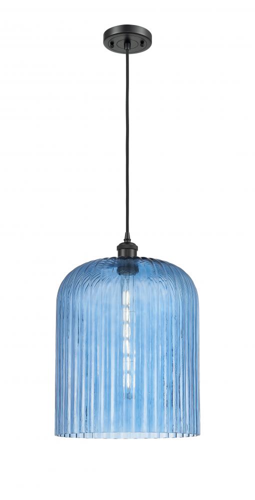 Bridal Veil - 1 Light - 5 inch - Matte Black - Cord hung - Mini Pendant