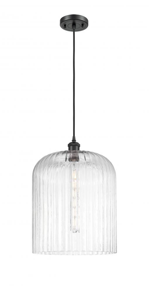 Bridal Veil - 1 Light - 5 inch - Matte Black - Cord hung - Mini Pendant