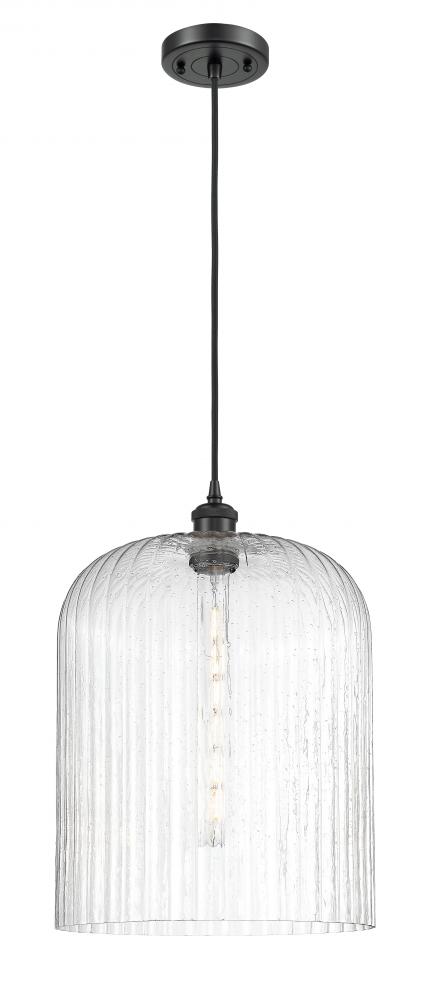 Bridal Veil - 1 Light - 5 inch - Matte Black - Cord hung - Mini Pendant