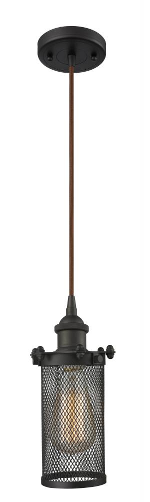 Bleecker - 1 Light - 4 inch - Oil Rubbed Bronze - Cord hung - Mini Pendant