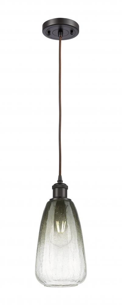 Brookhaven Almond - 1 Light - 6 inch - Oil Rubbed Bronze - Cord hung - Mini Pendant