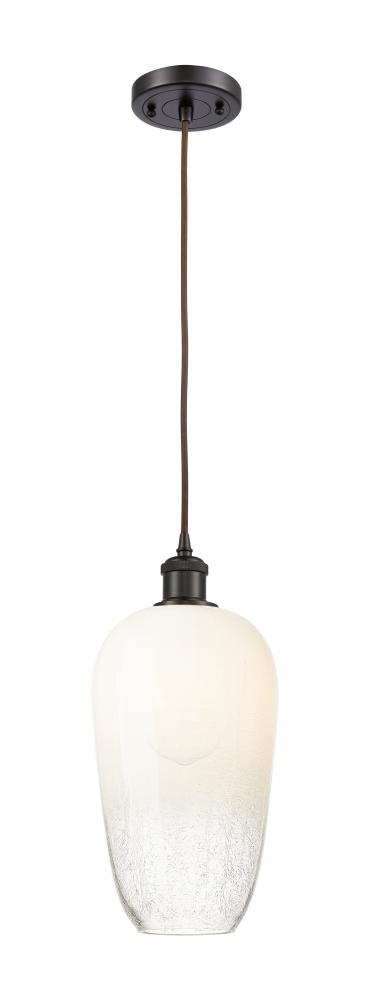 Brookhaven Flute - 1 Light - 7 inch - Oil Rubbed Bronze - Cord hung - Mini Pendant