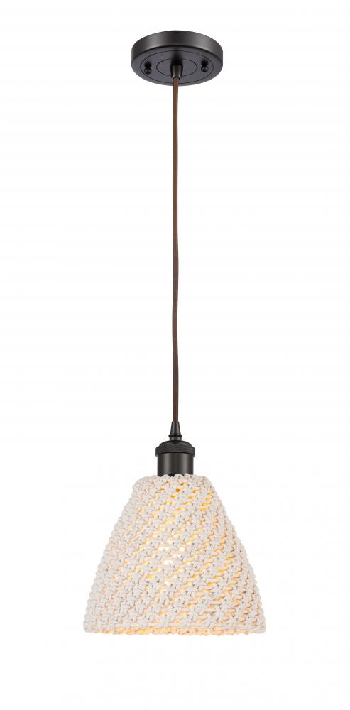 Bristol Natural - 1 Light - 6 inch - Oil Rubbed Bronze - Cord hung - Mini Pendant