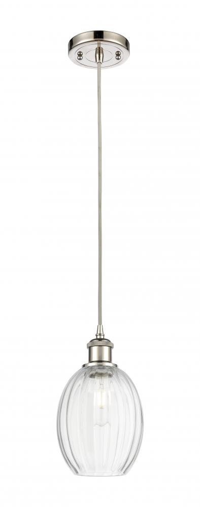 Preston Bulb - 1 Light - 6 inch - Polished Nickel - Cord hung - Mini Pendant