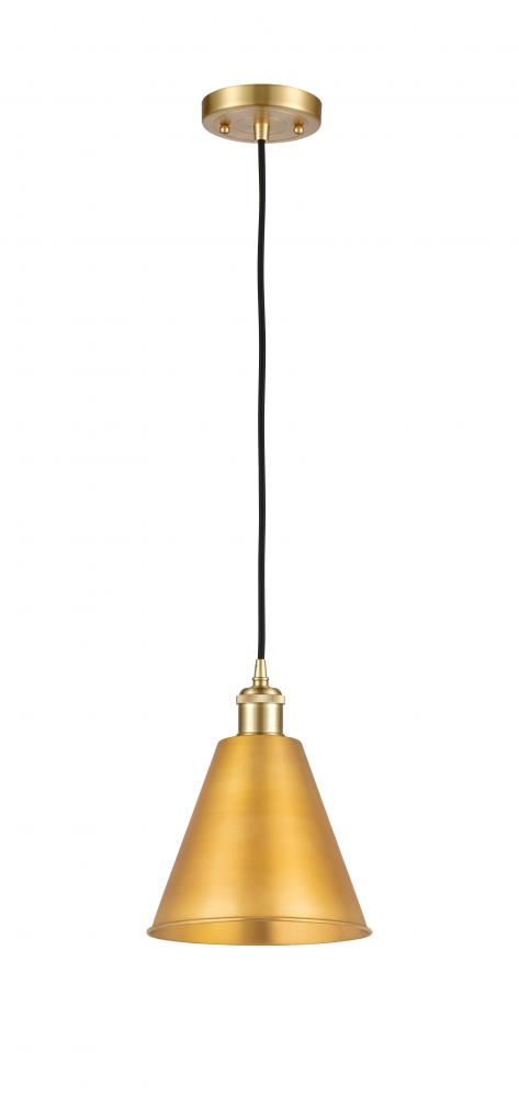 Berkshire - 1 Light - 8 inch - Satin Gold - Cord hung - Mini Pendant