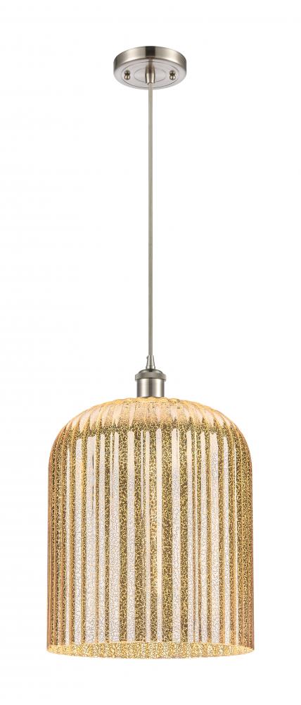 Bridal Veil - 1 Light - 5 inch - Brushed Satin Nickel - Cord hung - Mini Pendant