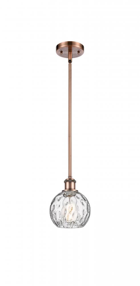 Athens Water Glass - 1 Light - 6 inch - Antique Copper - Mini Pendant