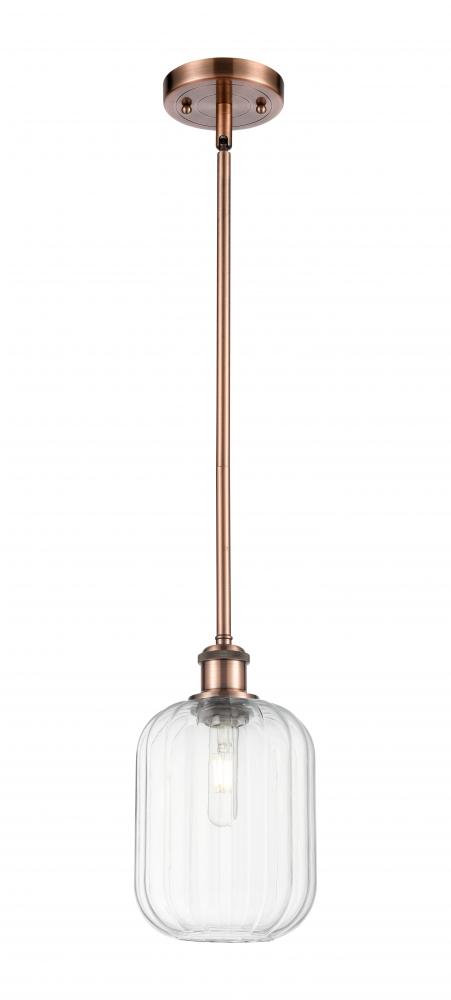 Preston Cylinder - 1 Light - 7 inch - Antique Copper - Stem hung - Mini Pendant