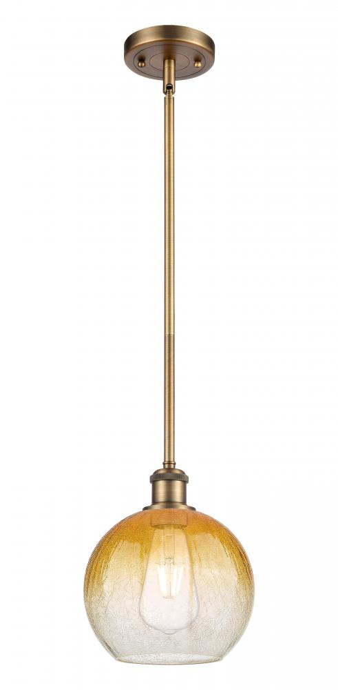 Brookhaven Globe - 1 Light - 8 inch - Brushed Brass - Stem hung - Mini Pendant