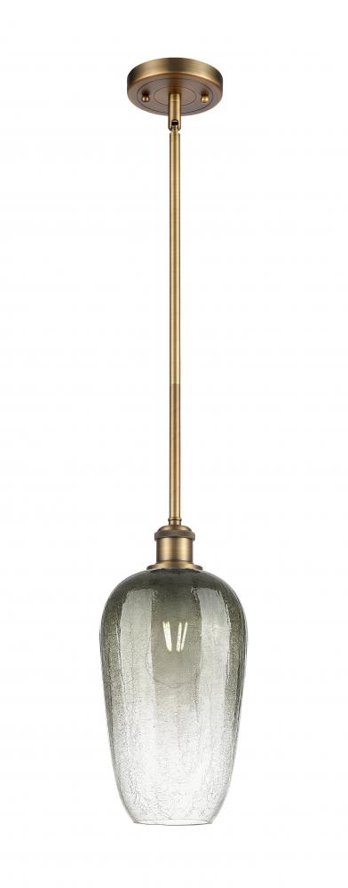 Brookhaven Flute - 1 Light - 7 inch - Brushed Brass - Stem hung - Mini Pendant