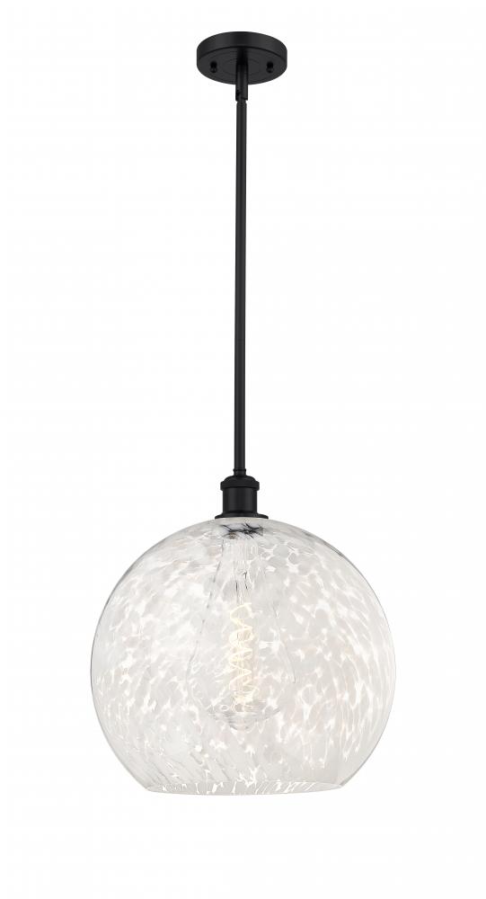 White Mouchette - 1 Light - 14 inch - Matte Black - Pendant