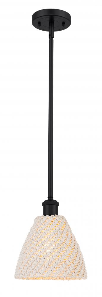 Bristol Natural - 1 Light - 6 inch - Matte Black - Mini Pendant