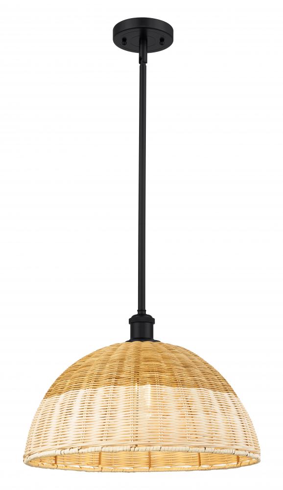 Bristol Natural II - 1 Light - 16 inch - Matte Black - Stem hung - Mini Pendant