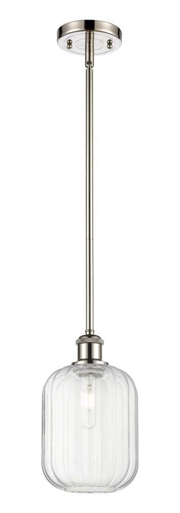 Preston Cylinder - 1 Light - 7 inch - Polished Nickel - Stem hung - Mini Pendant