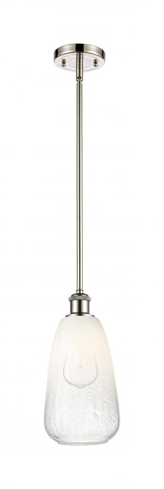 Brookhaven Almond - 1 Light - 6 inch - Polished Nickel - Stem hung - Mini Pendant