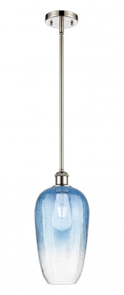 Brookhaven Flute - 1 Light - 7 inch - Polished Nickel - Stem hung - Mini Pendant