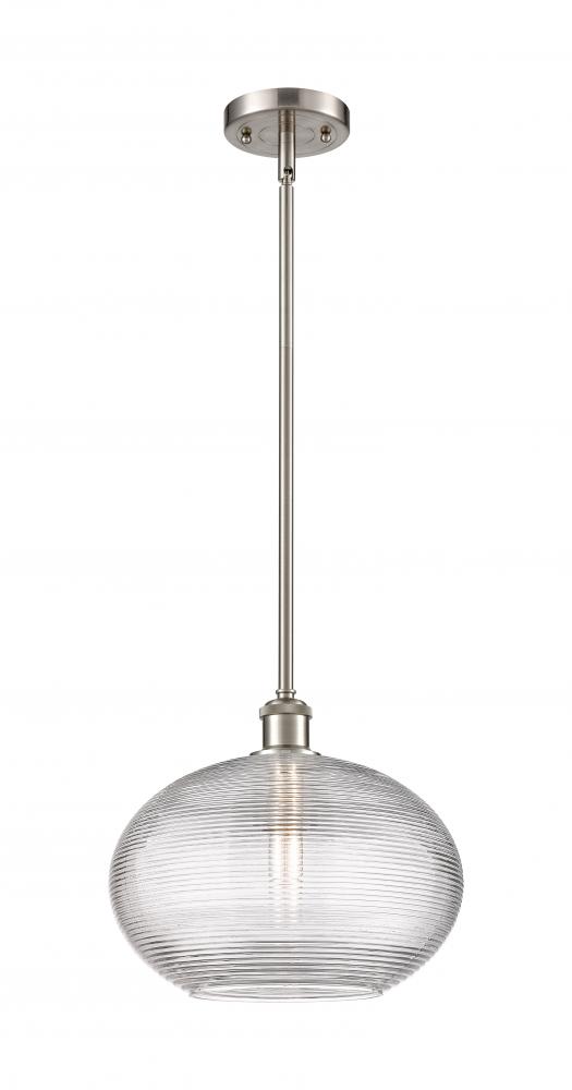 Ithaca - 1 Light - 12 inch - Brushed Satin Nickel - Mini Pendant