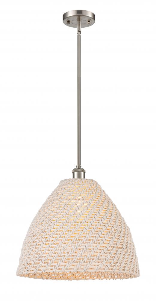 Bristol Natural - 1 Light - 6 inch - Brushed Satin Nickel - Mini Pendant