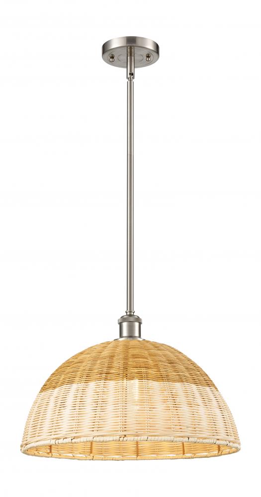 Bristol Natural II - 1 Light - 16 inch - Brushed Satin Nickel - Stem hung - Mini Pendant
