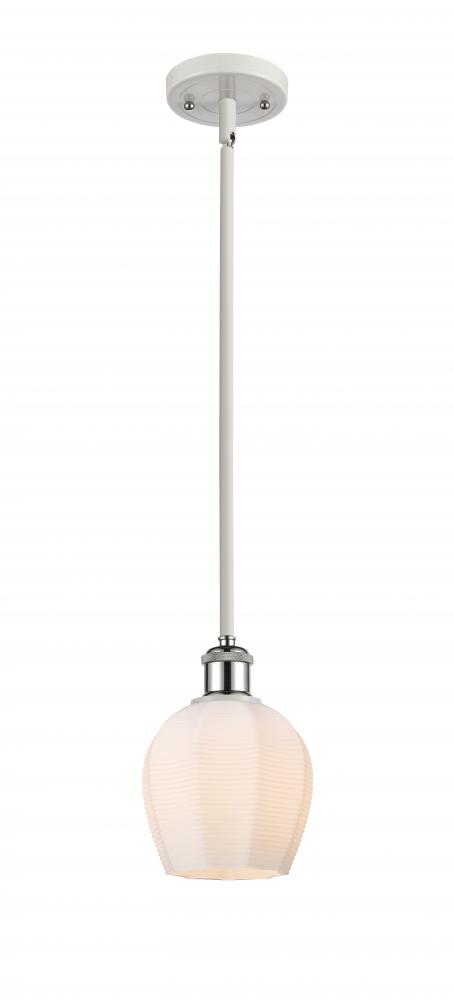 Norfolk - 1 Light - 6 inch - White Polished Chrome - Mini Pendant