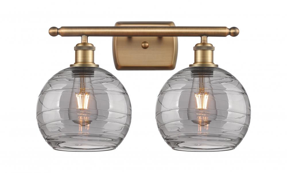 Athens Deco Swirl - 2 Light - 18 inch - Brushed Brass - Bath Vanity Light