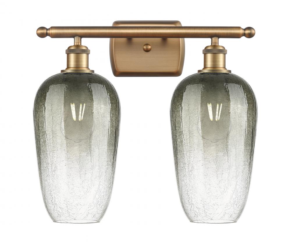 Brookhaven Flute - 2 Light - 17 inch - Brushed Brass - Bath Vanity Light
