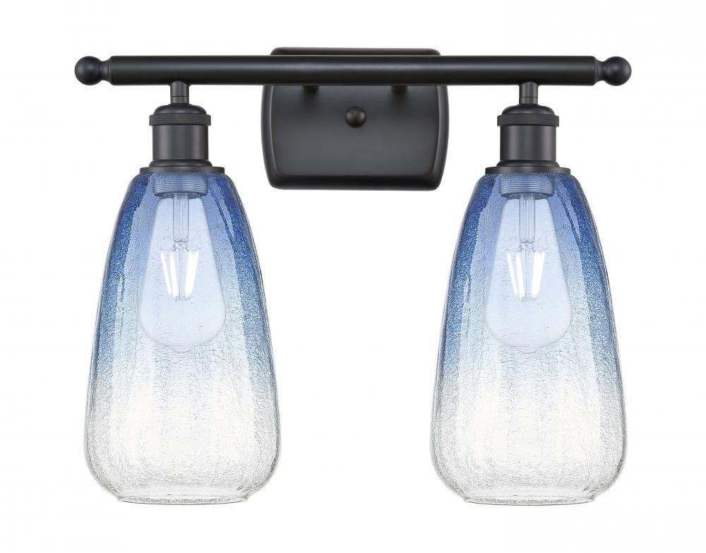 Brookhaven Almond - 2 Light - 16 inch - Matte Black - Bath Vanity Light