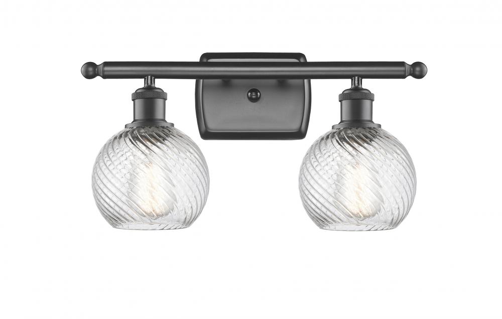 Small Twisted Swirl 2 Light Bath Vanity Light part of the Ballston Collection